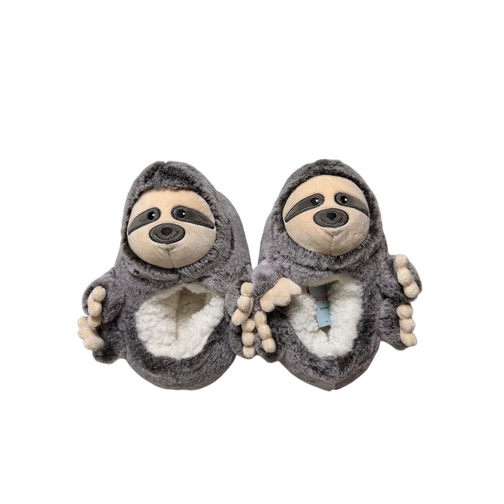 Cat & Jack Sloth Plush Kids Slippers Gray Size S 13 1